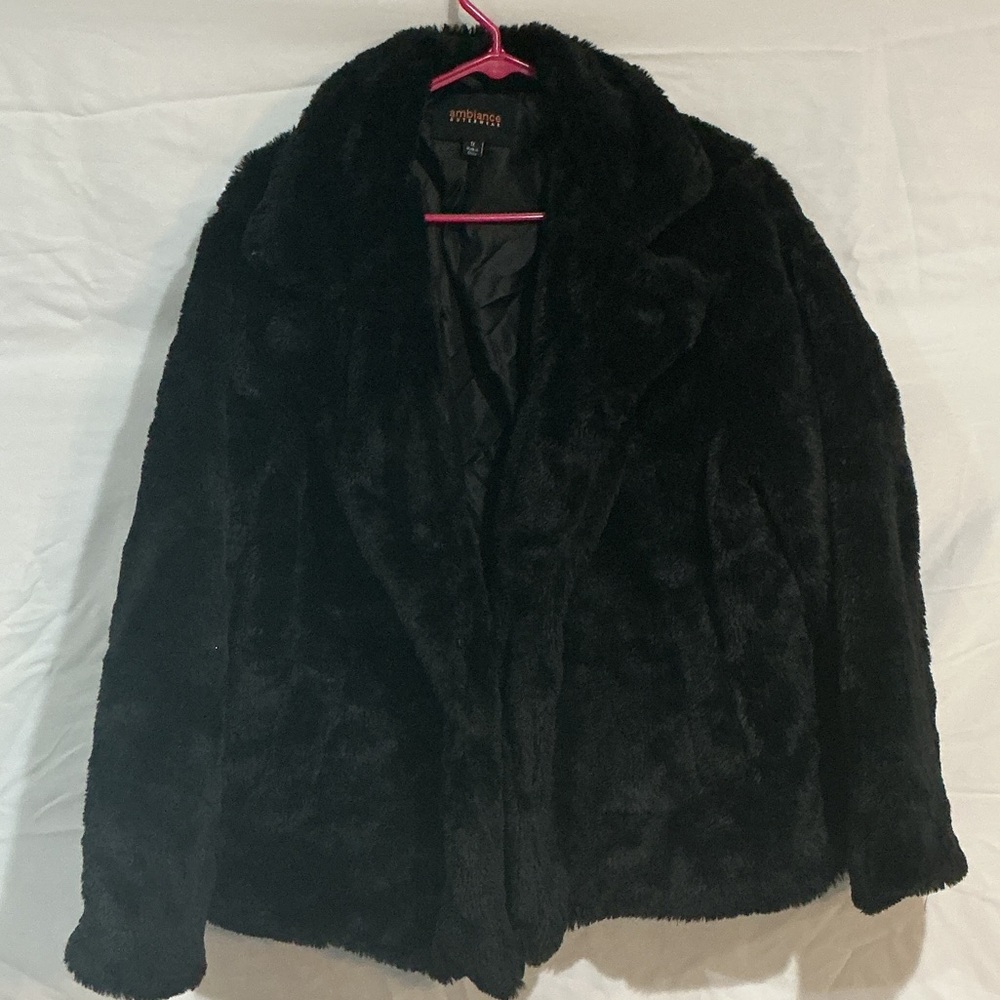 Ambiance Plush Black Teddy Jacket